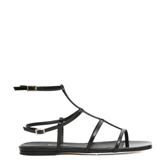sandalo flat  listini vernice nero