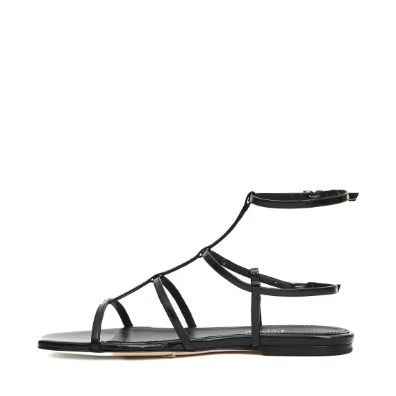sandalo flat  listini vernice nero