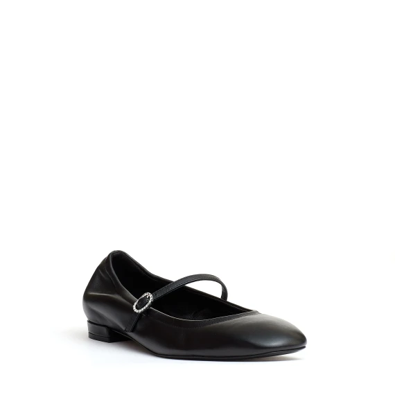 ballerina con cinturino pelle nera