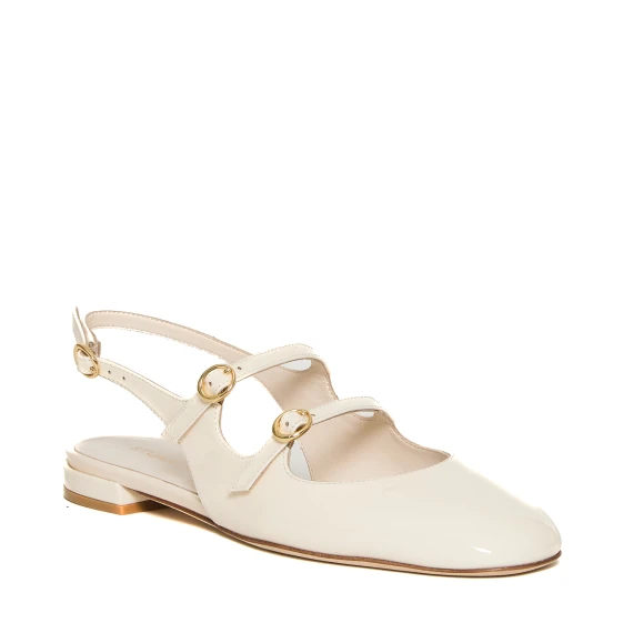 slingback vernice bianco cinturino