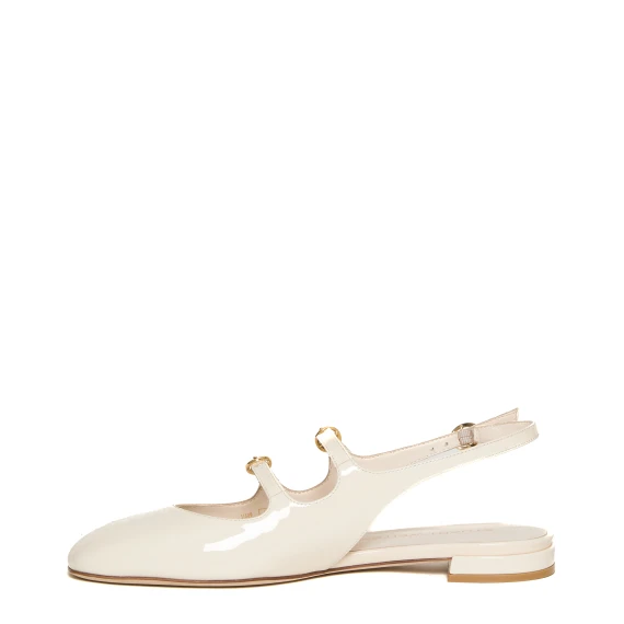 slingback vernice bianco cinturino