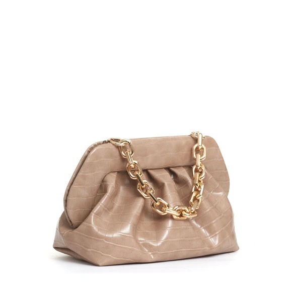 clutch stampa cocco beige
