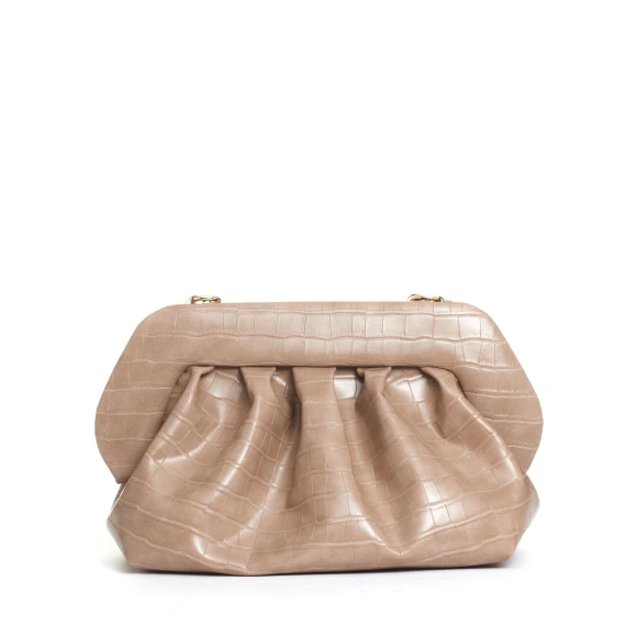 clutch stampa cocco beige