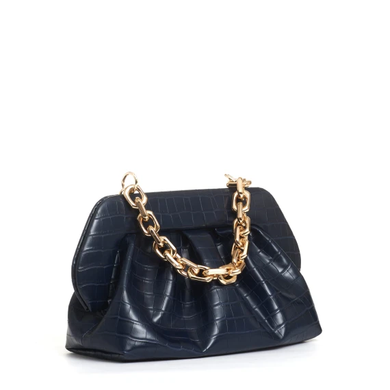 clutch stampa cocco blu