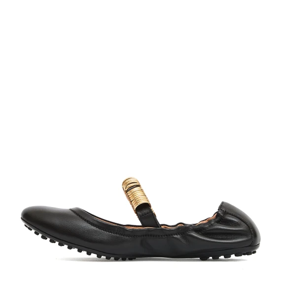 ballerina gommini pelle nero