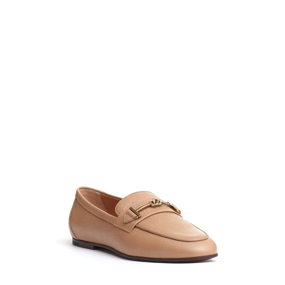 mocassino fibbia pelle beige