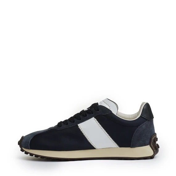 sneakers camoscio blu e tessuti