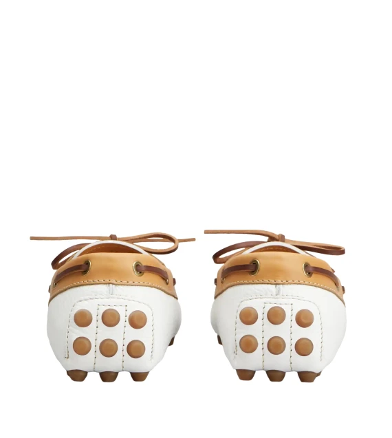 gommino bubble barca pelle bianco