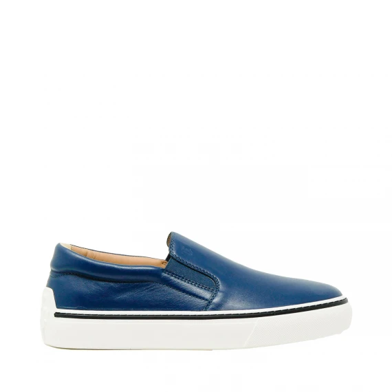 slip-on in pelle blu