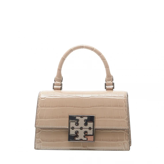 mini top-handle pelle verniciata  tortora - Taglia ONESIZE - Tory Burch